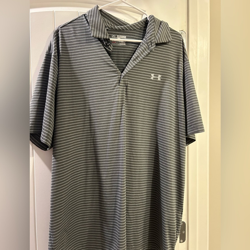 Men’s Under Armour collar shirt (striped)
